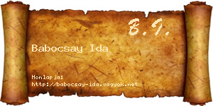 Babocsay Ida névjegykártya