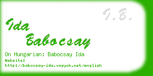 ida babocsay business card